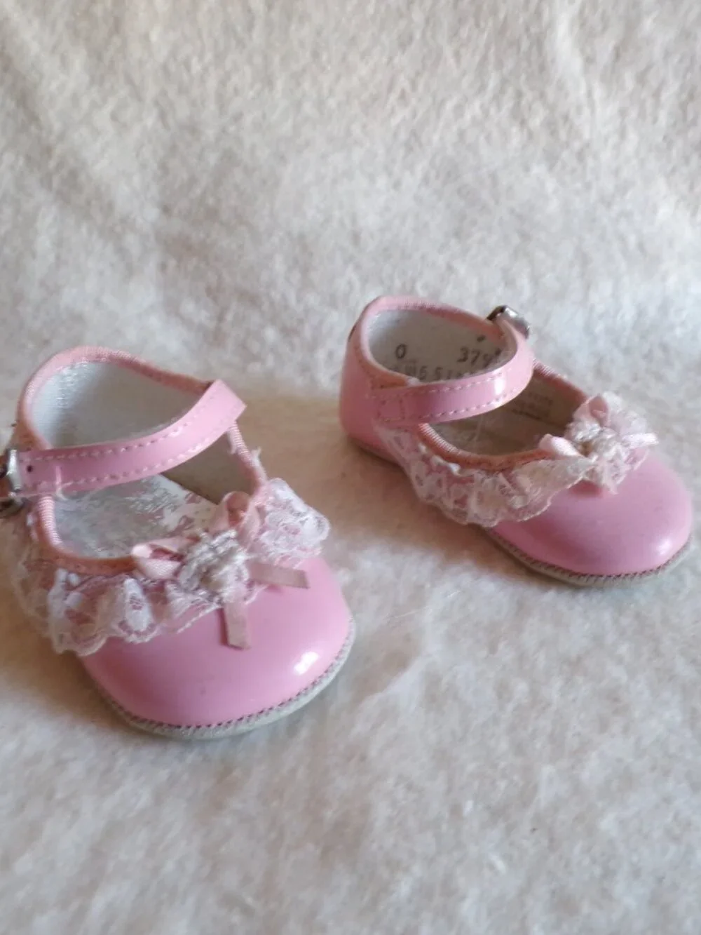 Vintage 1980s Baby Girls Shoes Pink Bow USA